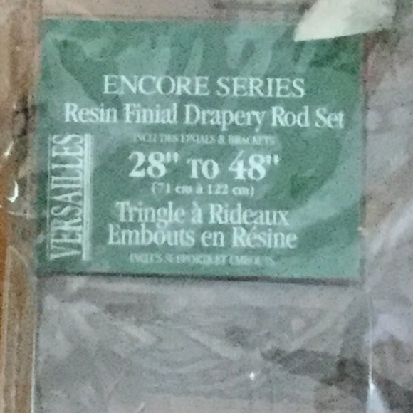 Resin Finial Drapery Rod Set Versailles Encore Series - Picture 2 of 5